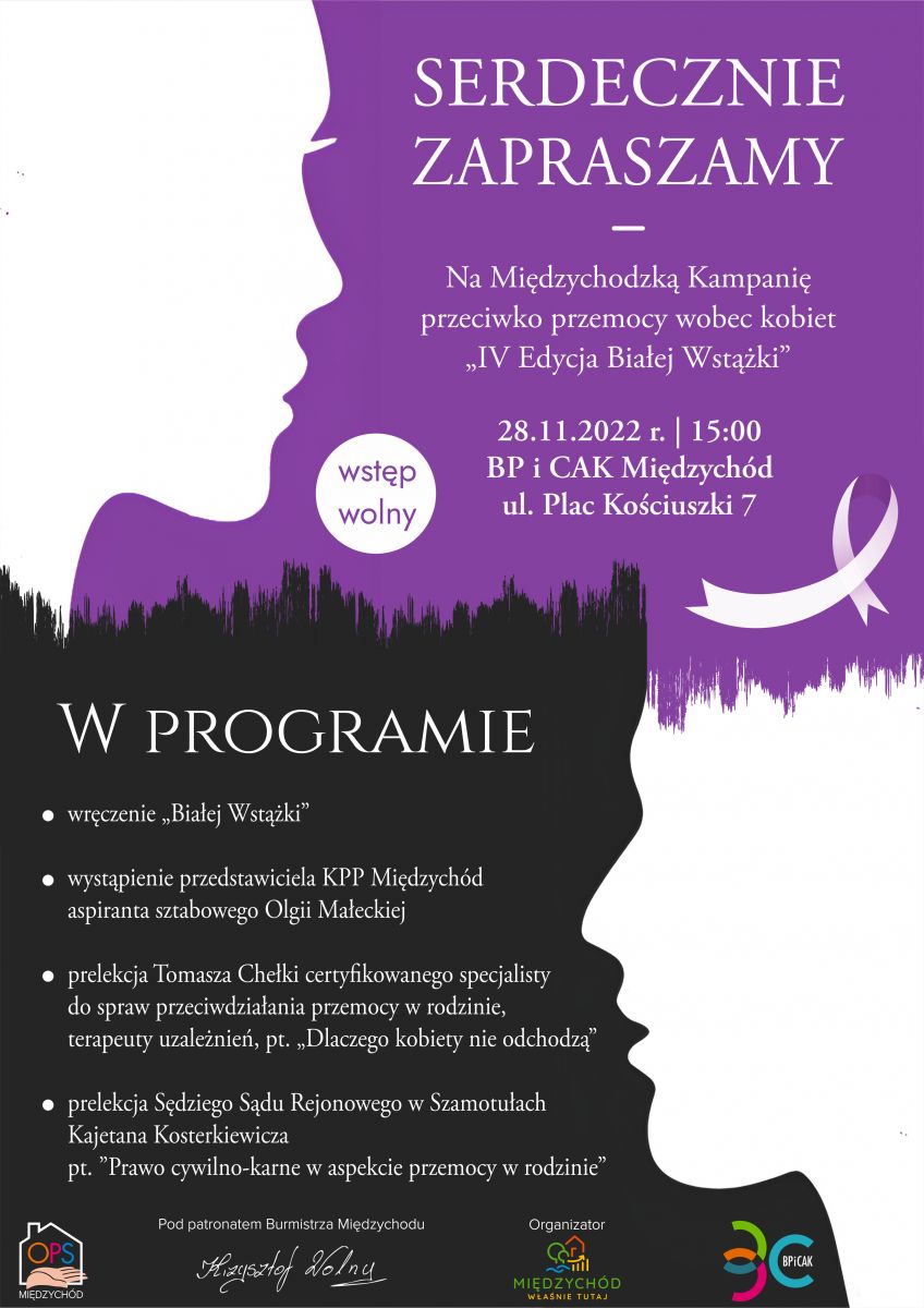 Zaproszeniena Międzychodzką Kampanię przeciwko przemocy wobec kobiet